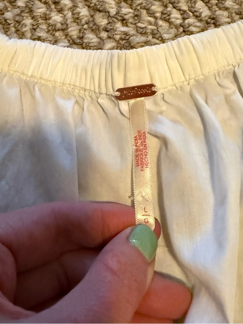 Free People Bring the Bubble Tie Waist Crop Top L - Picture 4 of 8